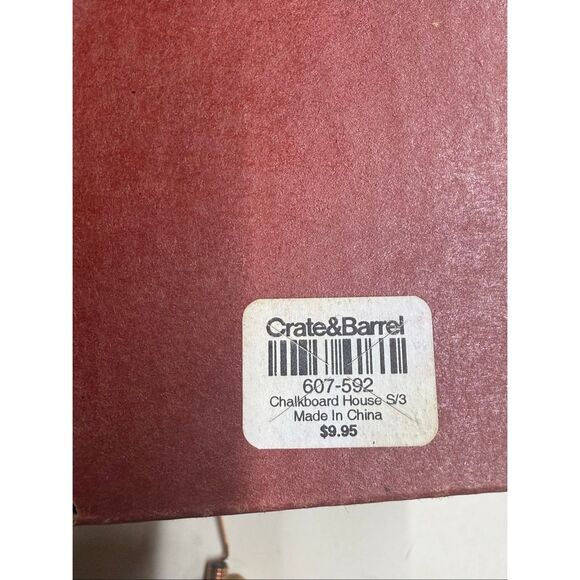 New Crate & Barrel Wooden Chalkboard House Holiday Ornaments Set of 9 - Picture 6 of 7